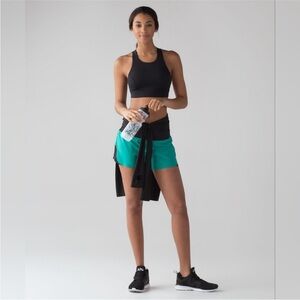 Lululemon |‎ Smooth Stride High-Rise Short 3.5" | Viridian Green/Black | Size 8